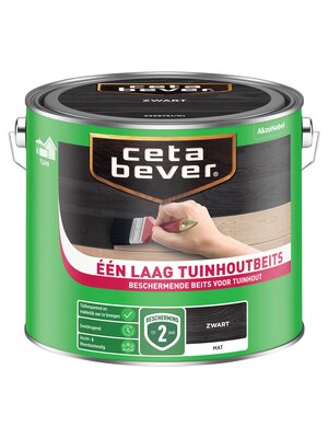 Cetabever Één laag Tuinhoutbeits - Zwart Cetabever Één laag Tuinhoutbeits - Zwart