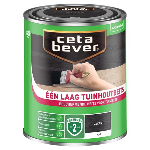 Cetabever Één laag Tuinhoutbeits - Zwart