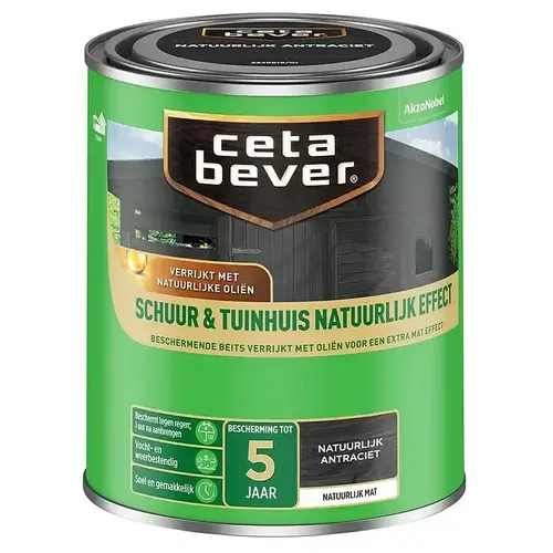 Cetabever Beits Schuur en Tuinhuis Natuurlijk Effect Mat - Antraciet