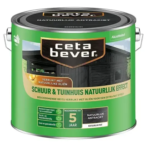 Cetabever Beits Schuur en Tuinhuis Natuurlijk Effect Mat - Antraciet