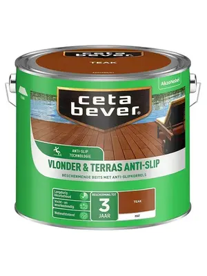 Cetabever Vlonder & Terras Anti-Slip Beits Transparant Mat - Teak