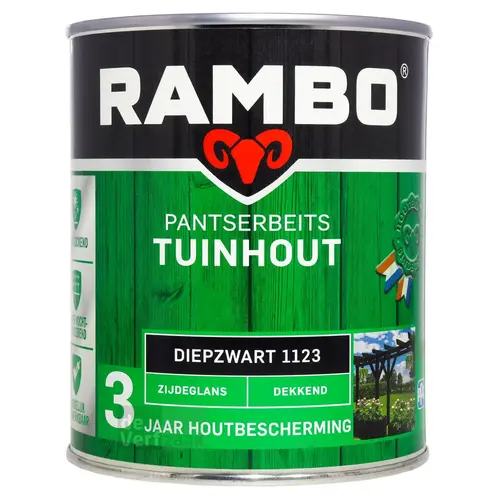 Rambo Pantserbeits Tuinhout Zijdeglans Dekkend - Diepzwart