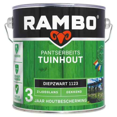 Rambo Pantserbeits Tuinhout Zijdeglans Dekkend - Diepzwart
