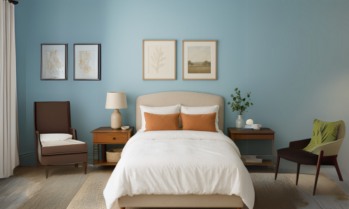 Blauwe slaapkamer
