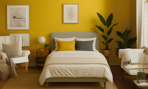 Geel slaapkamer