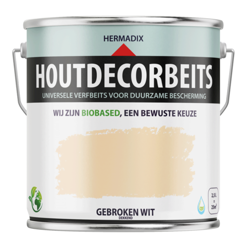 Hermadix Houtdecor Verfbeits - Gebroken Wit