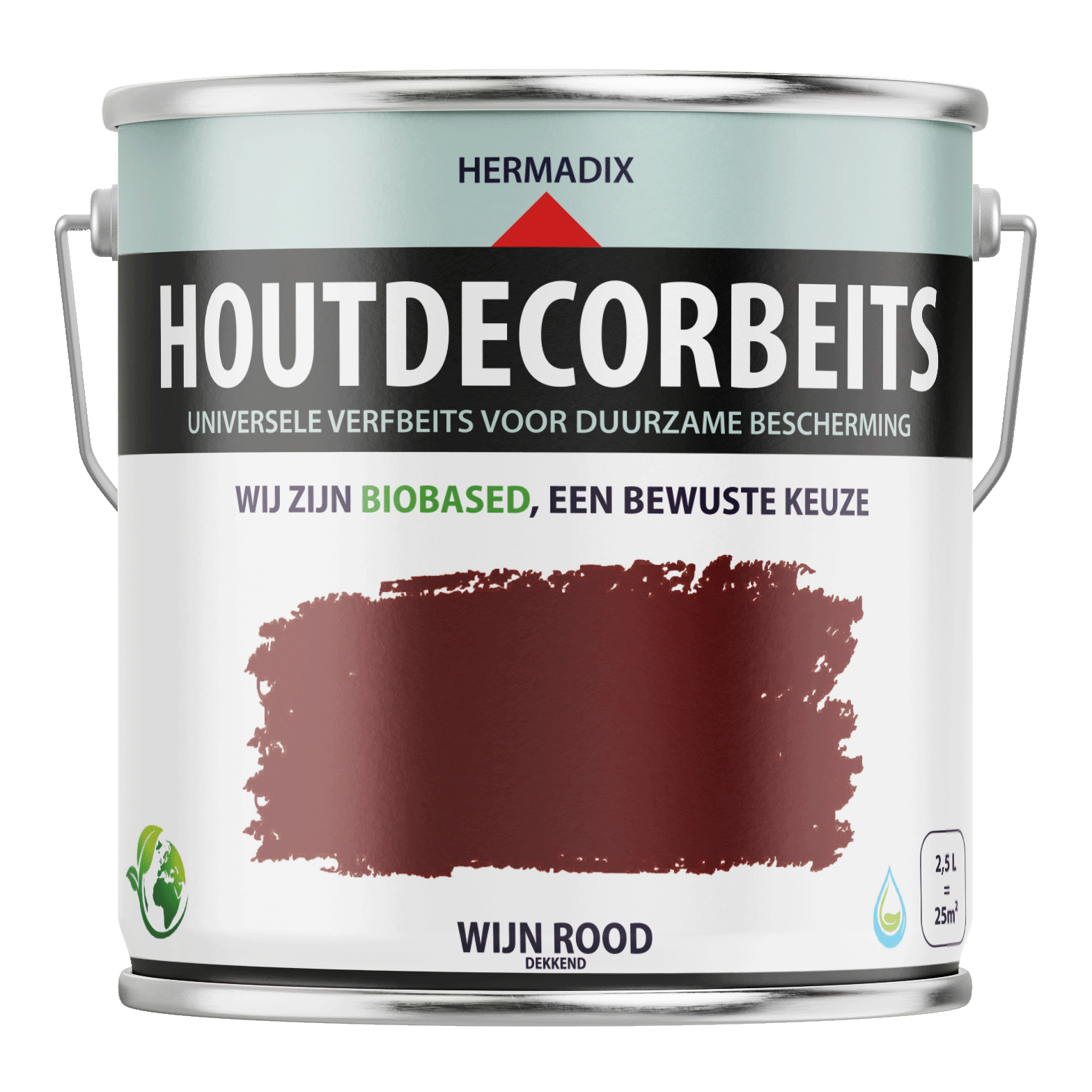Hermadix Houtdecor Verfbeits - Wijn Rood afbeelding