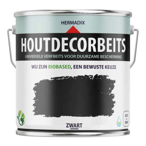 Hermadix Houtdecor Verfbeits - Zwart