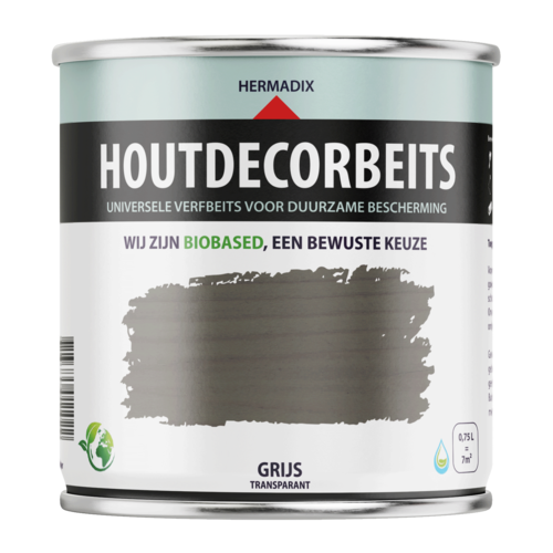 Hermadix Houtdecor Verfbeits Transparant - Grijs