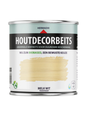Hermadix Houtdecor Verfbeits Transparant - Melk Wit