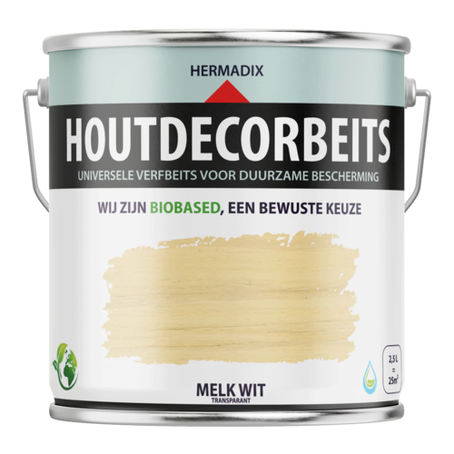 Hermadix Houtdecor Verfbeits Transparant - Melk Wit