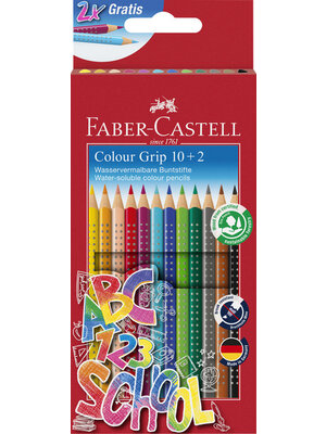 Faber Castell Grip 2001 Kleurpotloden - promo set 10 + 2 Faber Castell Grip 2001 Kleurpotloden - promo set 10 + 2