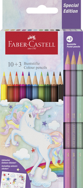 Faber Castell Kleurpotlood Unicorn zeskantig in karton etui afbeelding
