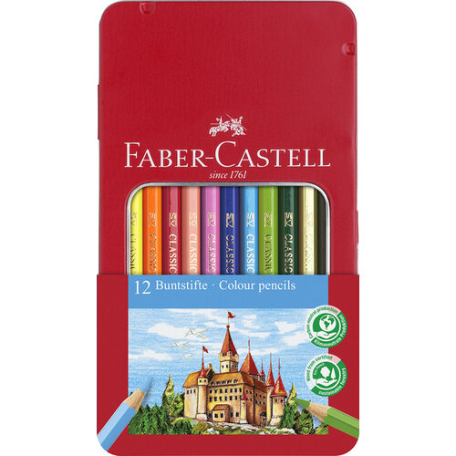 Faber Castell Kleurpotlood Castle zeskantig metalen etui