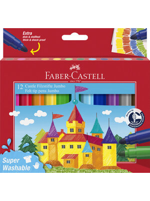 Faber Castell Jumbo Viltstiften - set 12 stuks - wasbaar