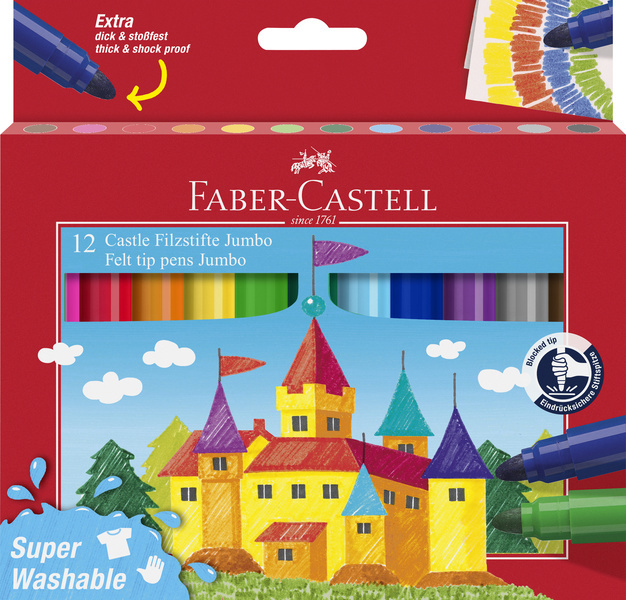 Faber Castell Viltstift Jumbo super wasbaar karton etui afbeelding