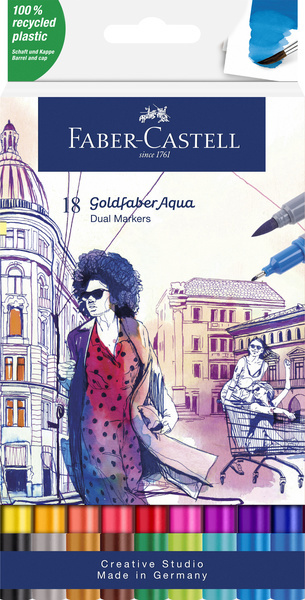 Faber Castell Duo aquarelmarker Goldfaber etui