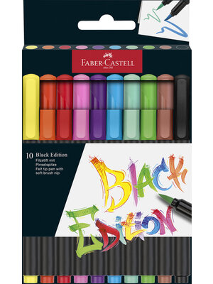 Faber Castell Black Edition Brushpennen - 10 stuks