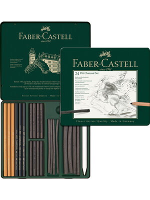 Faber Castell Houtskoolset Pitt Monochroom 24-delig
