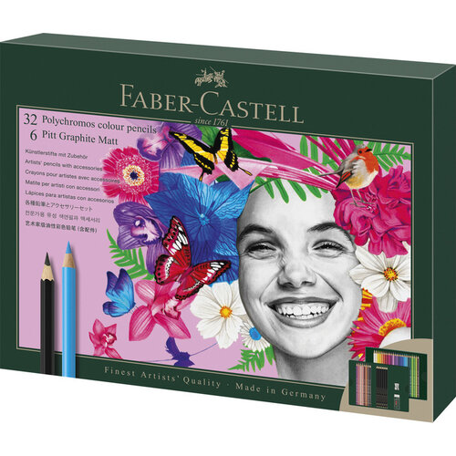 Faber Castell Tekenset Polychromos en Pitt Grafiet Mat