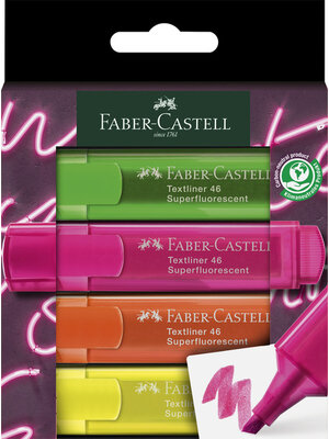 Faber Castell Markeerstiften 46 - set 4 stuks - neon