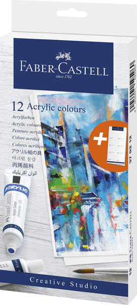 Faber Castell Acrylverf 12 stuks assorti kleuren afbeelding