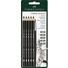 Faber Castell Aquarelpotlood Graphite - 5 stuks + penseel Faber Castell Aquarelpotlood Graphite - 5 stuks + penseel