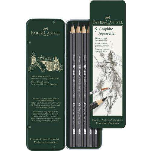 Faber Castell Aquarelpotlood Graphite - etui a 5 stuks