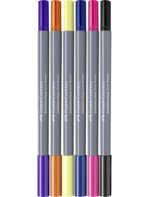 Faber Castell Goldfaber Aqua Dual Marker - set 6 stuks - Fantasy Faber Castell Goldfaber Aqua Dual Marker - set 6 stuks - Fantasy