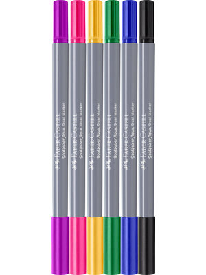 Faber Castell Goldfaber Aqua Dual Marker - set 6 stuks - Graffiti Faber Castell Goldfaber Aqua Dual Marker - set 6 stuks - Graffiti