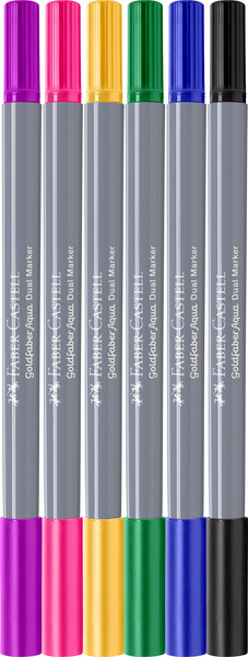 Faber Castell Duo aquarelmarker Goldfaber - etui 6 stuks Graffiti afbeelding