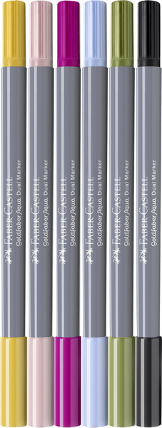 Faber Castell Duo aquarelmarker Goldfaber - etui 6 stuks Lettering afbeelding