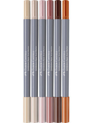 Faber Castell Goldfaber Aqua Dual Marker - set 6 stuks - Portrait Faber Castell Goldfaber Aqua Dual Marker - set 6 stuks - Portrait