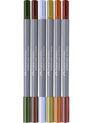 Faber Castell Goldfaber Aqua Dual Marker - set 6 stuks - Tuscany