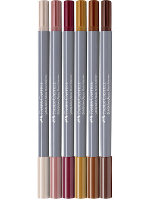 Faber Castell Goldfaber Aqua Dual Marker - set 6 stuks - BoHo Faber Castell Goldfaber Aqua Dual Marker - set 6 stuks - BoHo