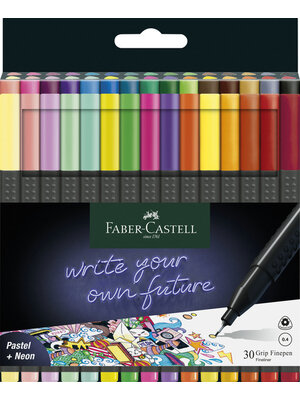 Faber Castell Fineliner Grip 0,4mm - etui 30 stuks Faber Castell Fineliner Grip 0,4mm - etui 30 stuks