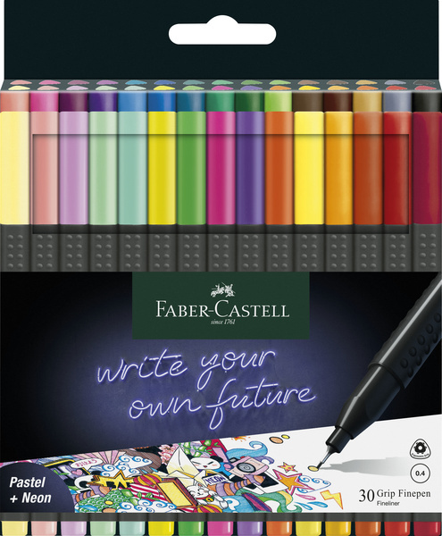 Faber Castell Fineliner Grip 0,4mm - etui 30 stuks afbeelding