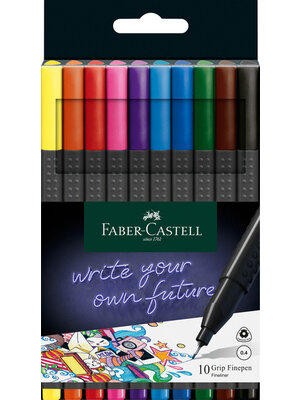 Faber Castell Fineliner Grip - set 10 stuks
