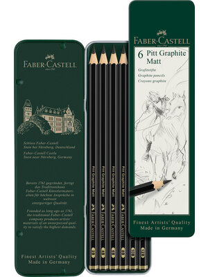 Faber Castell Grafietpotlood Pitt Mat Etui a 6 stuks