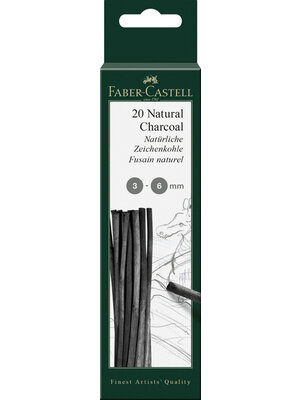 Faber Castell Pitt Monochroom Houtskool - 3-6 mm - 20 stuks