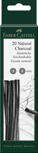 Faber Castell Houtskool Pitt Monochrome - 3-6 mm op blister afbeelding