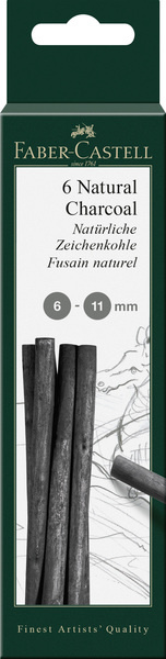 Faber Castell Houtskool Pitt Monochrome - 6-11 mm op blister afbeelding