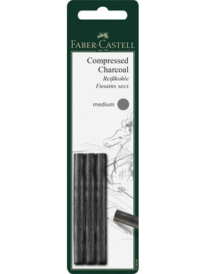 Faber Castell Pitt Monochroom Houtskool geperst - medium - 3 stuks