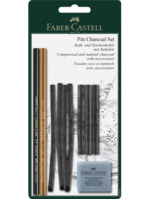 Faber Castell Pitt Monochroom Houtskool - set 10-delig Faber Castell Pitt Monochroom Houtskool - set 10-delig