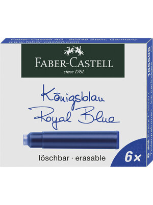 Faber Castell Inktpatronen - blauw - 6 stuks