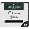 Faber Castell Inktpatronen - zwart - 6 stuks Faber Castell Inktpatronen - zwart - 6 stuks