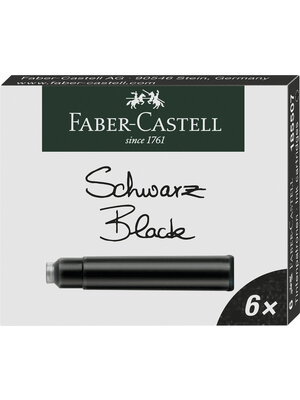 Faber Castell Inktpatronen - zwart - 6 stuks