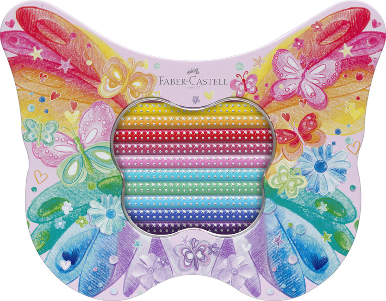 Faber Castell Kleurpotloden sparkle - 12 standaard kleuren + 8 pastel kleuren afbeelding