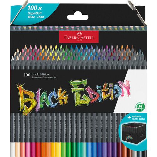 Faber Castell Kleurpotlood Black Edition - 100 stuks