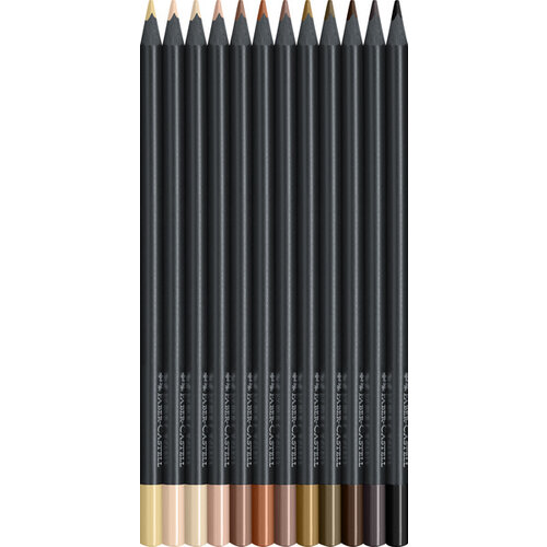 Faber Castell Kleurpotlood Black Edition - 12 stuks huidskleurtinten